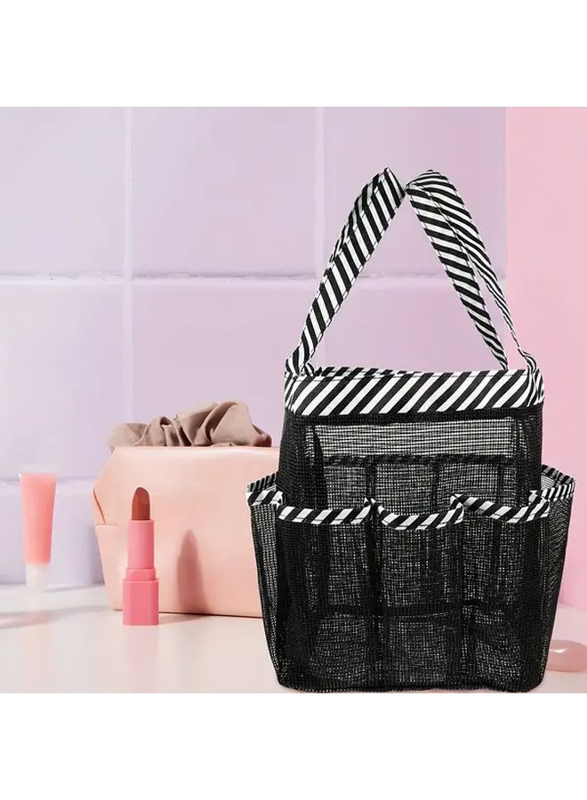 Pure Black Large Travel Toiletry Bag For Women Makeup Organizer Nylon Portable Beach Bag - Image 1